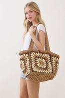 MB0353 Vintage Granny Crochet Tote Bag - MiMi Wholesale