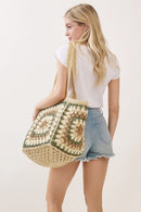 MB0353 Vintage Granny Crochet Tote Bag - MiMi Wholesale