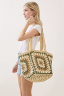 MB0353 Vintage Granny Crochet Tote Bag - MiMi Wholesale