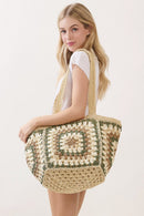 MB0353 Vintage Granny Crochet Tote Bag - MiMi Wholesale