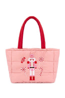 MB0371 Candy Nutcracker Quilted Puffer Tote Bag - MiMi Wholesale