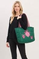 MB0372 Holiday Ornament Quilted Puffer Tote Bag - MiMi Wholesale
