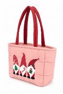 MB0373 Three Gnomes Quilted Puffer Tote Bag - MiMi Wholesale