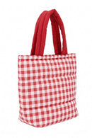 MB0377T Gingham Quilted Puffer Tote Bag - MiMi Wholesale