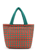 MB0377T Gingham Quilted Puffer Tote Bag - MiMi Wholesale