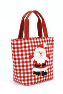MB0382 Santa Gingham Tote Bag - MiMi Wholesale