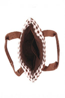 MB0384 Gingerbread Gingham Tote Bag - MiMi Wholesale