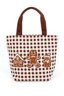 MB0384 Gingerbread Gingham Tote Bag - MiMi Wholesale