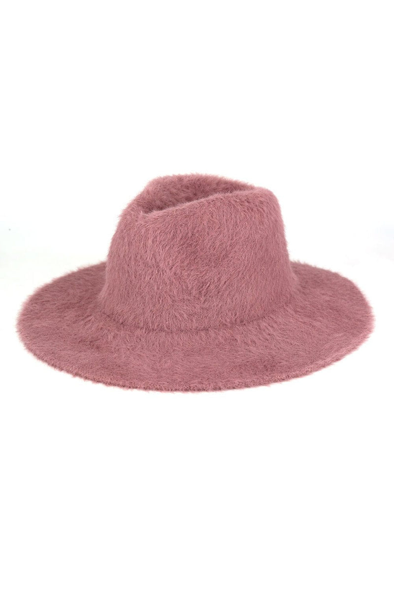 MH0172 Fuzzy Fedora Hat - MiMi Wholesale