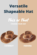 MH0235 Caroline 2 in 1 Rustic Cowgirl/Fedora Hat - MiMi Wholesale