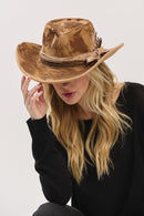MH0235 Caroline 2 in 1 Rustic Cowgirl/Fedora Hat - MiMi Wholesale