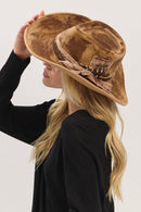 MH0235 Caroline 2 in 1 Rustic Cowgirl/Fedora Hat - MiMi Wholesale