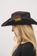 MH0236 Patrice 2 in 1 Rustic Cowgirl/Fedora Hat - MiMi Wholesale