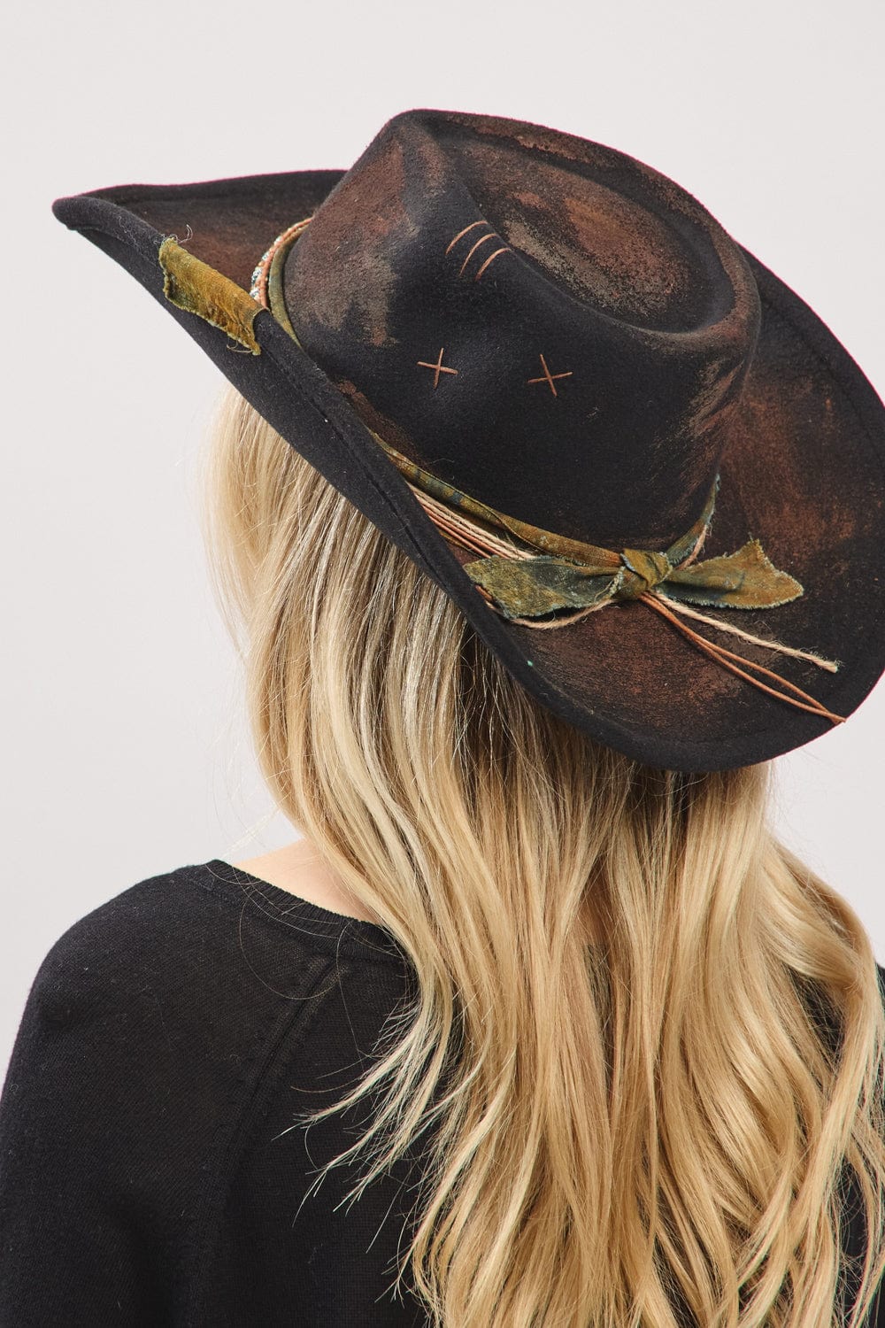 MH0236 Patrice 2 in 1 Rustic Cowgirl/Fedora Hat - MiMi Wholesale