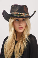 MH0236 Patrice 2 in 1 Rustic Cowgirl/Fedora Hat - MiMi Wholesale