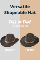 MH0236 Patrice 2 in 1 Rustic Cowgirl/Fedora Hat - MiMi Wholesale
