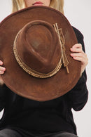 MH0237 Magnolia 2 in 1 Rustic Cowgirl/Fedora Hat - MiMi Wholesale