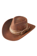 MH0237 Magnolia 2 in 1 Rustic Cowgirl/Fedora Hat - MiMi Wholesale