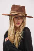 MH0237 Magnolia 2 in 1 Rustic Cowgirl/Fedora Hat - MiMi Wholesale