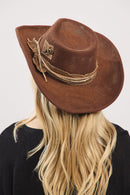 MH0237 Magnolia 2 in 1 Rustic Cowgirl/Fedora Hat - MiMi Wholesale