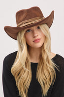 MH0237 Magnolia 2 in 1 Rustic Cowgirl/Fedora Hat - MiMi Wholesale