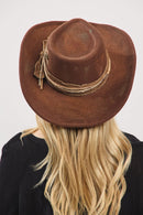 MH0237 Magnolia 2 in 1 Rustic Cowgirl/Fedora Hat - MiMi Wholesale