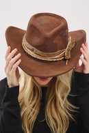 MH0237 Magnolia 2 in 1 Rustic Cowgirl/Fedora Hat - MiMi Wholesale