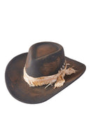 MH0238 Scarlett 2 in 1 Rustic Cowgirl/Fedora Hat - MiMi Wholesale