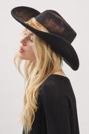 MH0238 Scarlett 2 in 1 Rustic Cowgirl/Fedora Hat - MiMi Wholesale
