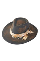 MH0238 Scarlett 2 in 1 Rustic Cowgirl/Fedora Hat - MiMi Wholesale
