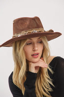 MH0239 Blanche 2 in 1 Rustic Cowgirl/Fedora Hat - MiMi Wholesale