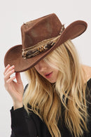MH0239 Blanche 2 in 1 Rustic Cowgirl/Fedora Hat - MiMi Wholesale