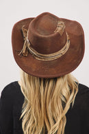 MH0239 Blanche 2 in 1 Rustic Cowgirl/Fedora Hat - MiMi Wholesale