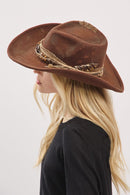MH0239 Blanche 2 in 1 Rustic Cowgirl/Fedora Hat - MiMi Wholesale
