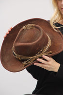 MH0239 Blanche 2 in 1 Rustic Cowgirl/Fedora Hat - MiMi Wholesale