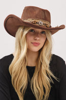 MH0239 Blanche 2 in 1 Rustic Cowgirl/Fedora Hat - MiMi Wholesale