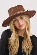 MH0239 Blanche 2 in 1 Rustic Cowgirl/Fedora Hat - MiMi Wholesale