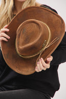 MH0240 Billie 2 in 1 Rustic Cowgirl/Fedora Hat - MiMi Wholesale