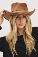 MH0240 Billie 2 in 1 Rustic Cowgirl/Fedora Hat - MiMi Wholesale
