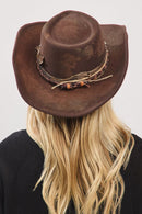 MH0241 Betsy 2 in 1 Rustic Cowgirl/Fedora Hat - MiMi Wholesale
