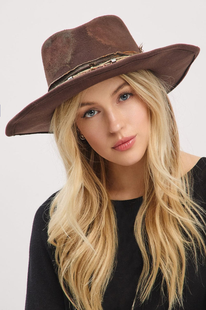 MH0241 Betsy 2 in 1 Rustic Cowgirl/Fedora Hat - MiMi Wholesale