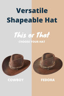 MH0241 Betsy 2 in 1 Rustic Cowgirl/Fedora Hat - MiMi Wholesale