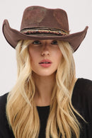 MH0241 Betsy 2 in 1 Rustic Cowgirl/Fedora Hat - MiMi Wholesale
