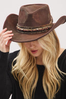 MH0241 Betsy 2 in 1 Rustic Cowgirl/Fedora Hat - MiMi Wholesale