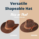 MH0242 Essie Vintage Shapeable Cowgirl/Fedora Hat - MiMi Wholesale
