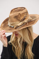 MH0243 Louise 2 in 1 Rustic Cowgirl/Fedora Hat - MiMi Wholesale