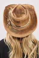 MH0243 Louise 2 in 1 Rustic Cowgirl/Fedora Hat - MiMi Wholesale