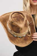 MH0243 Louise 2 in 1 Rustic Cowgirl/Fedora Hat - MiMi Wholesale