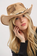 MH0243 Louise 2 in 1 Rustic Cowgirl/Fedora Hat - MiMi Wholesale