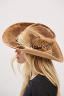 MH0243 Louise 2 in 1 Rustic Cowgirl/Fedora Hat - MiMi Wholesale